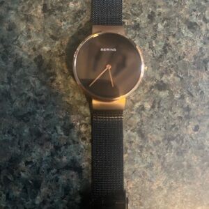 Elegant Bering Women's Black and Silver Watch